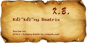Kökény Beatrix névjegykártya