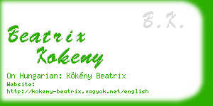 beatrix kokeny business card