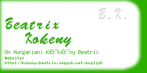 beatrix kokeny business card